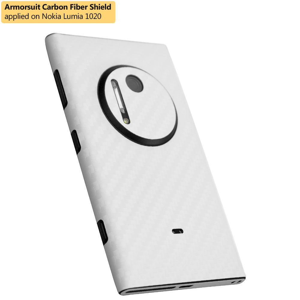 Nokia Lumia 1020 Screen Protector + White Carbon Fiber Film Protector
