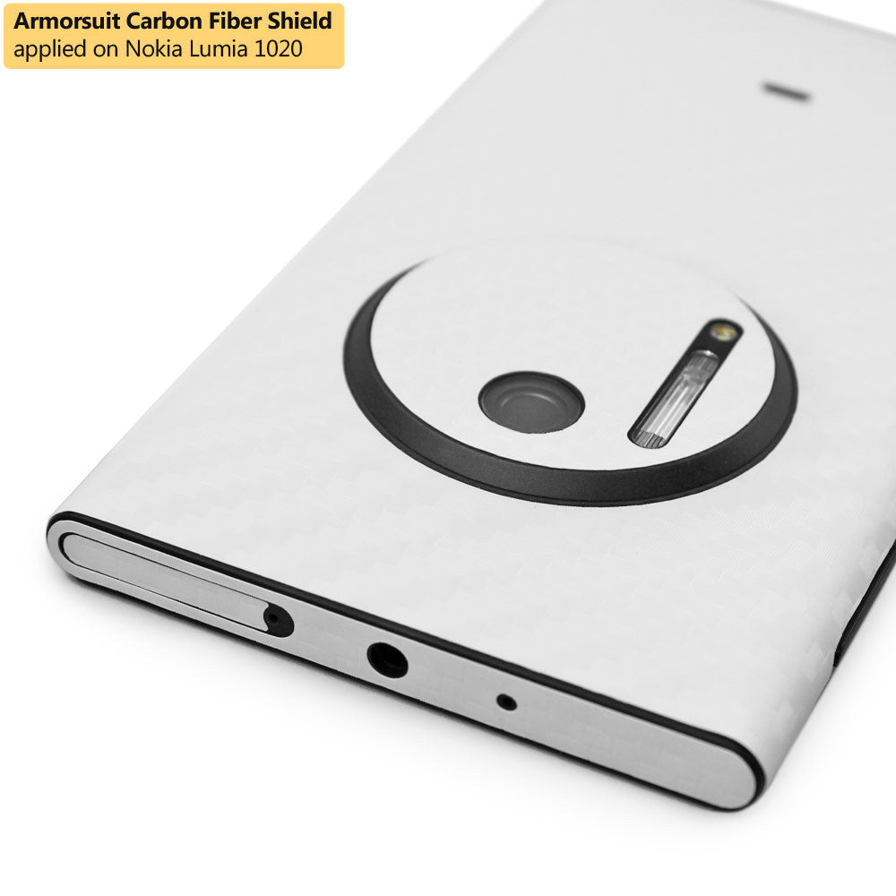 Nokia Lumia 1020 Screen Protector + White Carbon Fiber Film Protector