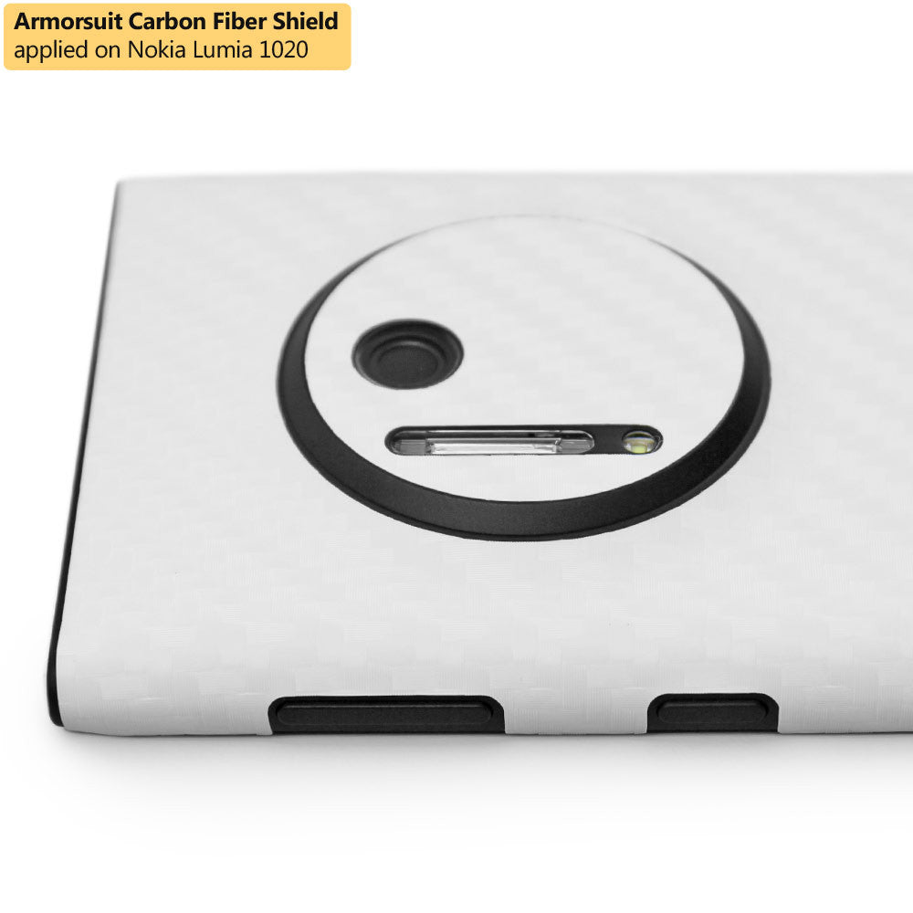 Nokia Lumia 1020 Screen Protector + White Carbon Fiber Film Protector