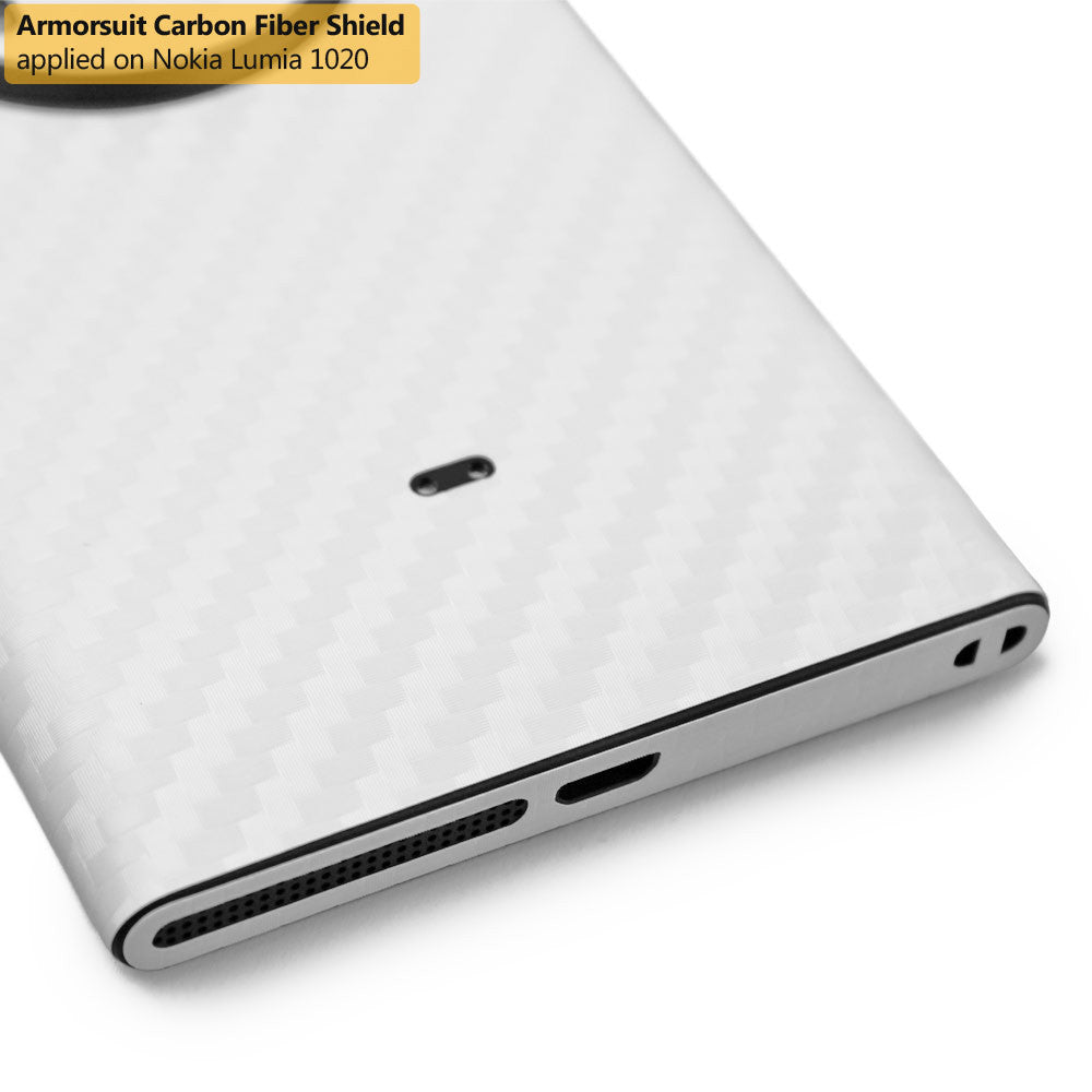 Nokia Lumia 1020 Screen Protector + White Carbon Fiber Film Protector