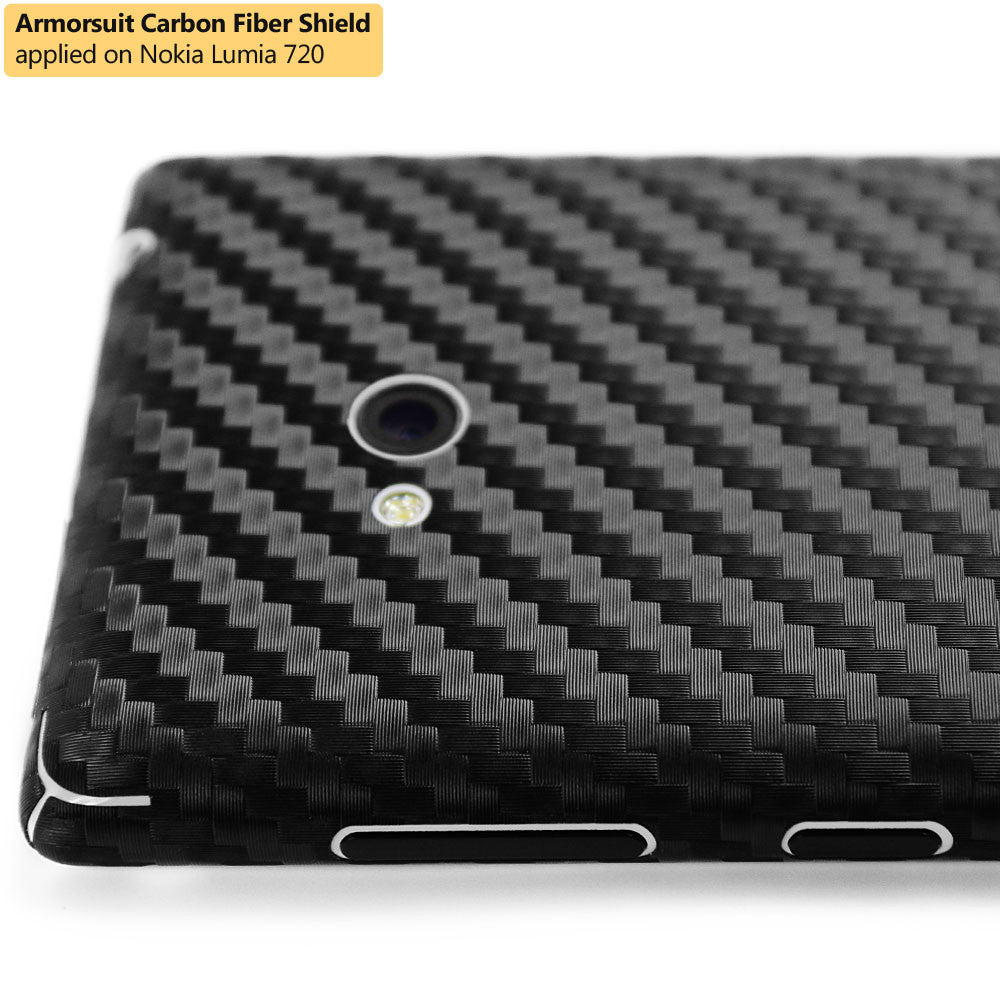 Nokia Lumia 720 Screen Protector + Black  Carbon Fiber Film Protector