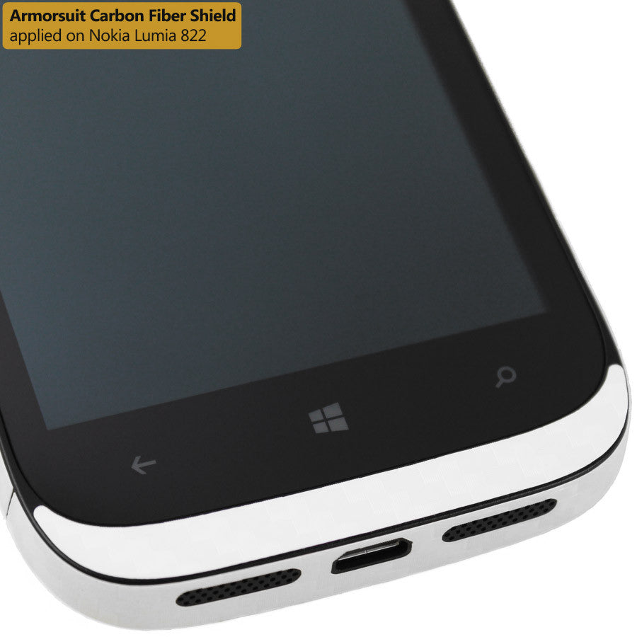 Nokia Lumia 822 Screen Protector + White Carbon Fiber Film Protector