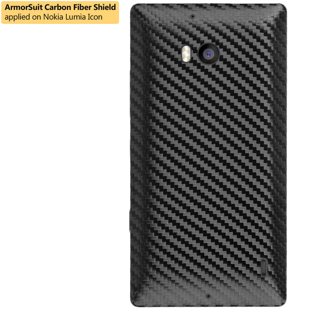 Nokia Lumia Icon Screen Protector + Black Carbon Fiber Film Protector