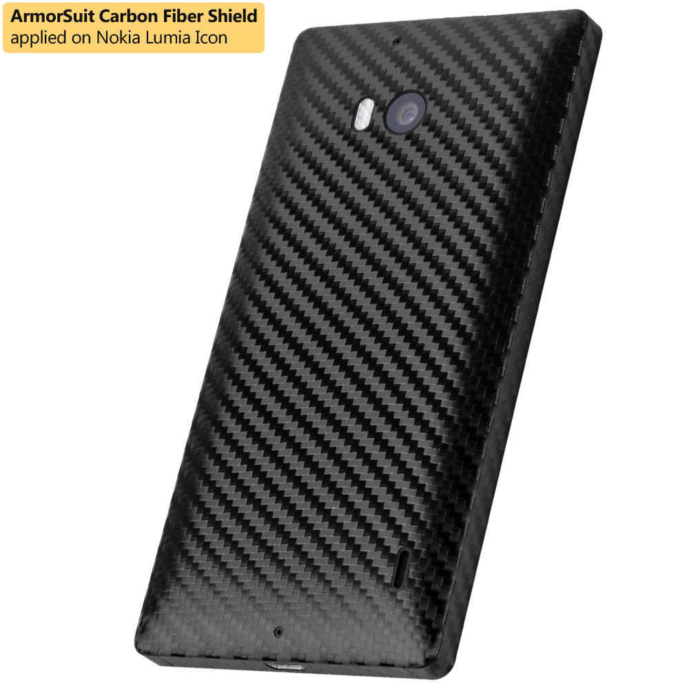 Nokia Lumia Icon Screen Protector + Black Carbon Fiber Film Protector