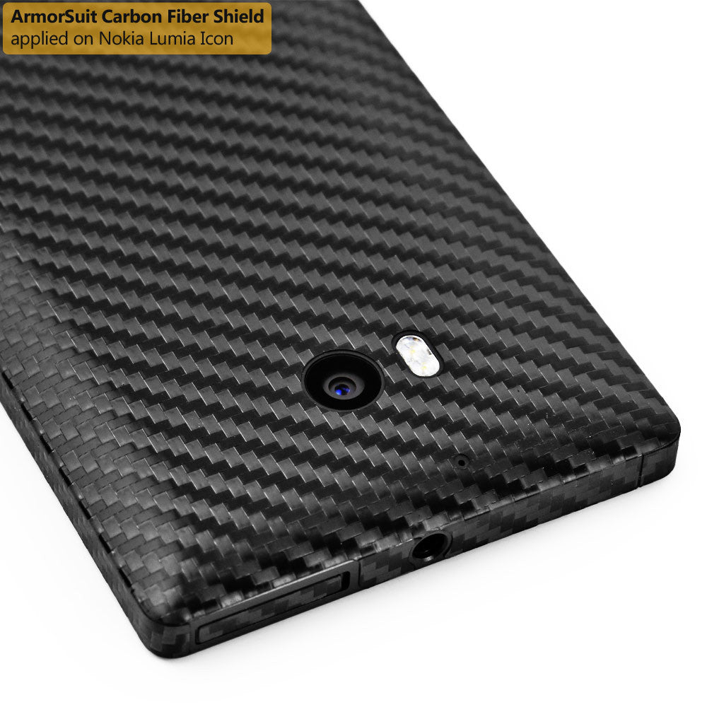 Nokia Lumia Icon Screen Protector + Black Carbon Fiber Film Protector