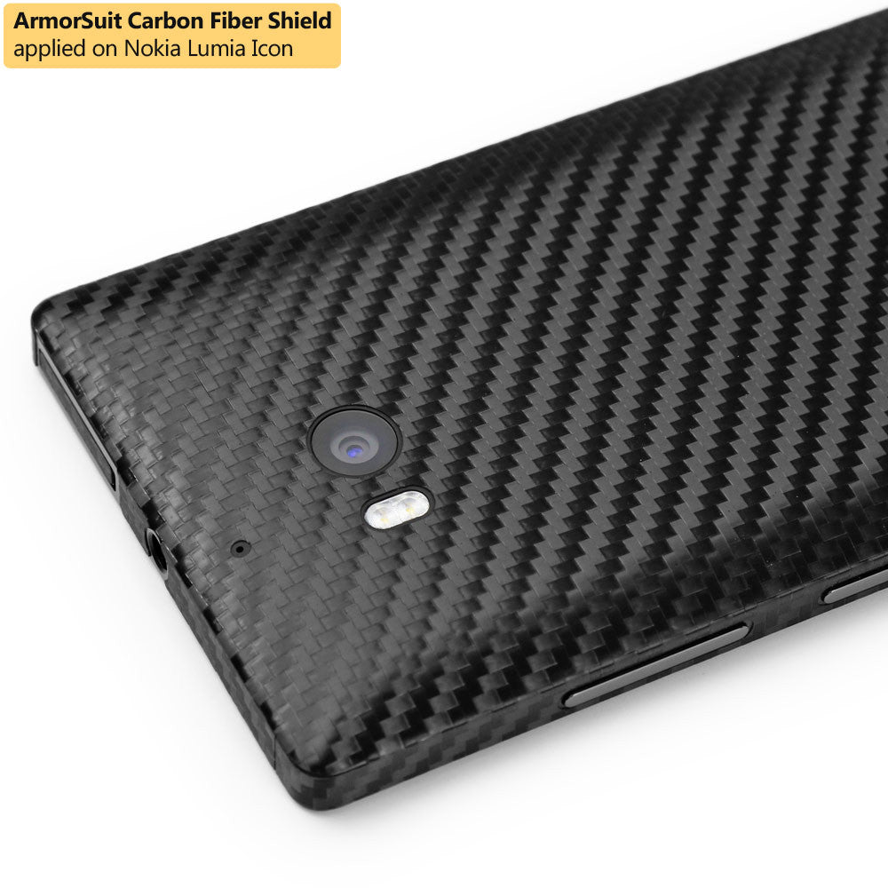 Nokia Lumia Icon Screen Protector + Black Carbon Fiber Film Protector