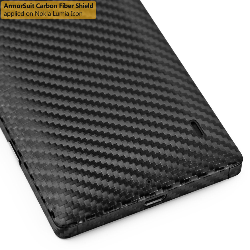 Nokia Lumia Icon Screen Protector + Black Carbon Fiber Film Protector
