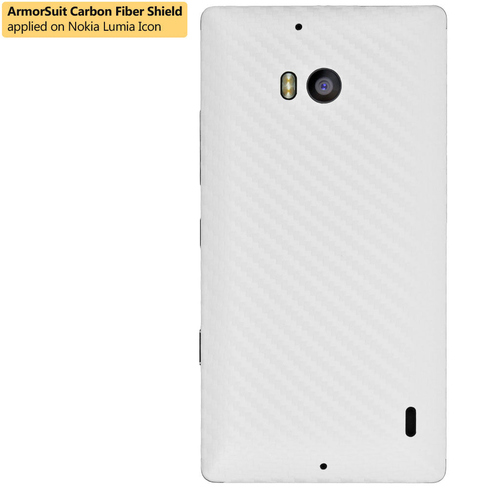 Nokia Lumia Icon Screen Protector + White Carbon Fiber Film Protector