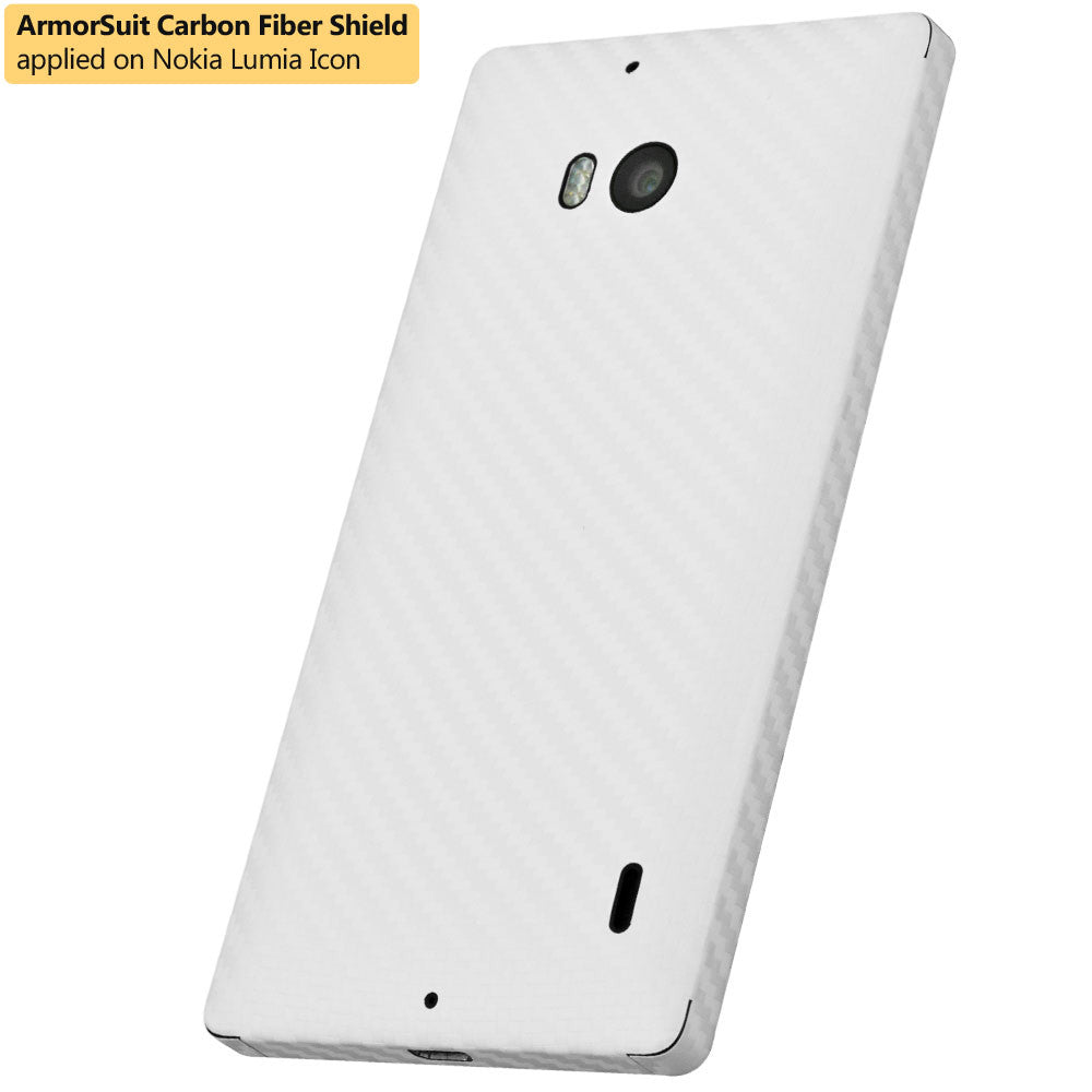 Nokia Lumia Icon Screen Protector + White Carbon Fiber Film Protector