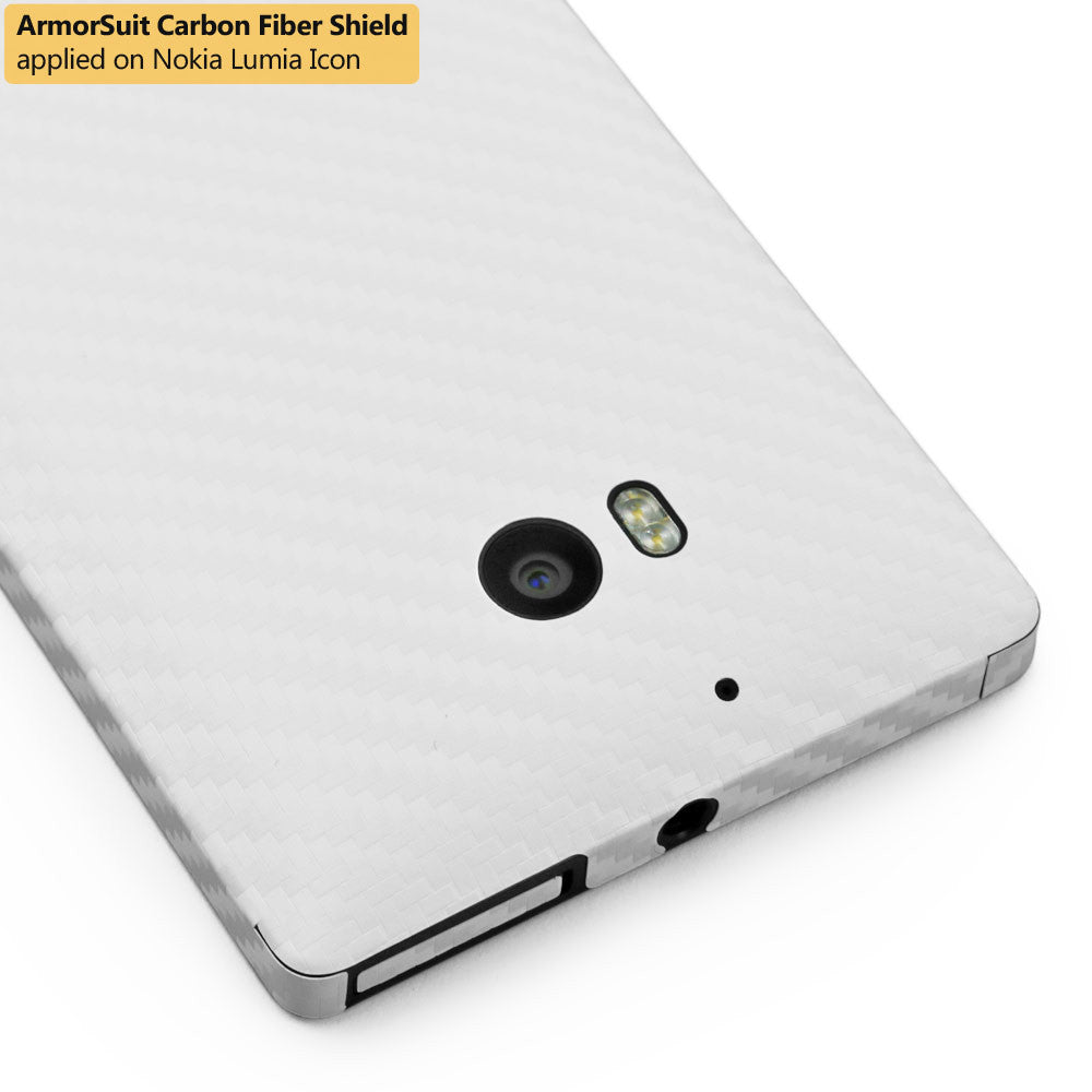 Nokia Lumia Icon Screen Protector + White Carbon Fiber Film Protector