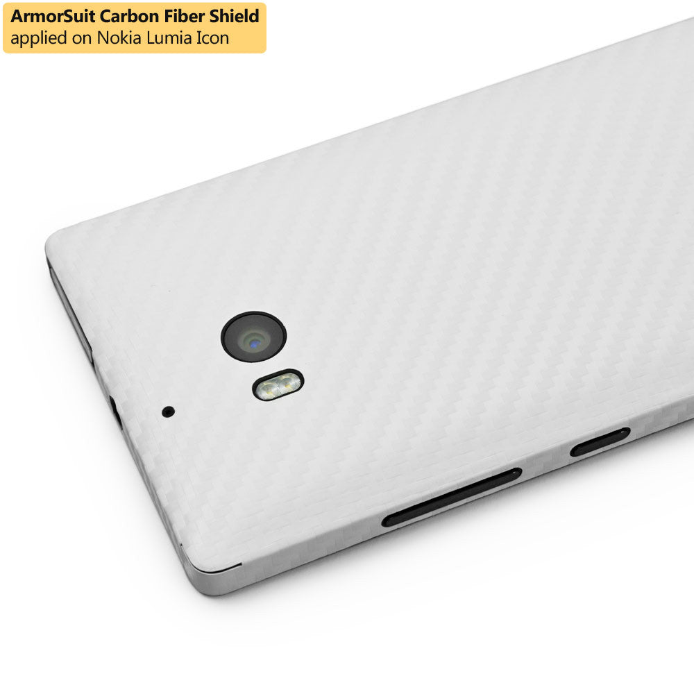 Nokia Lumia Icon Screen Protector + White Carbon Fiber Film Protector