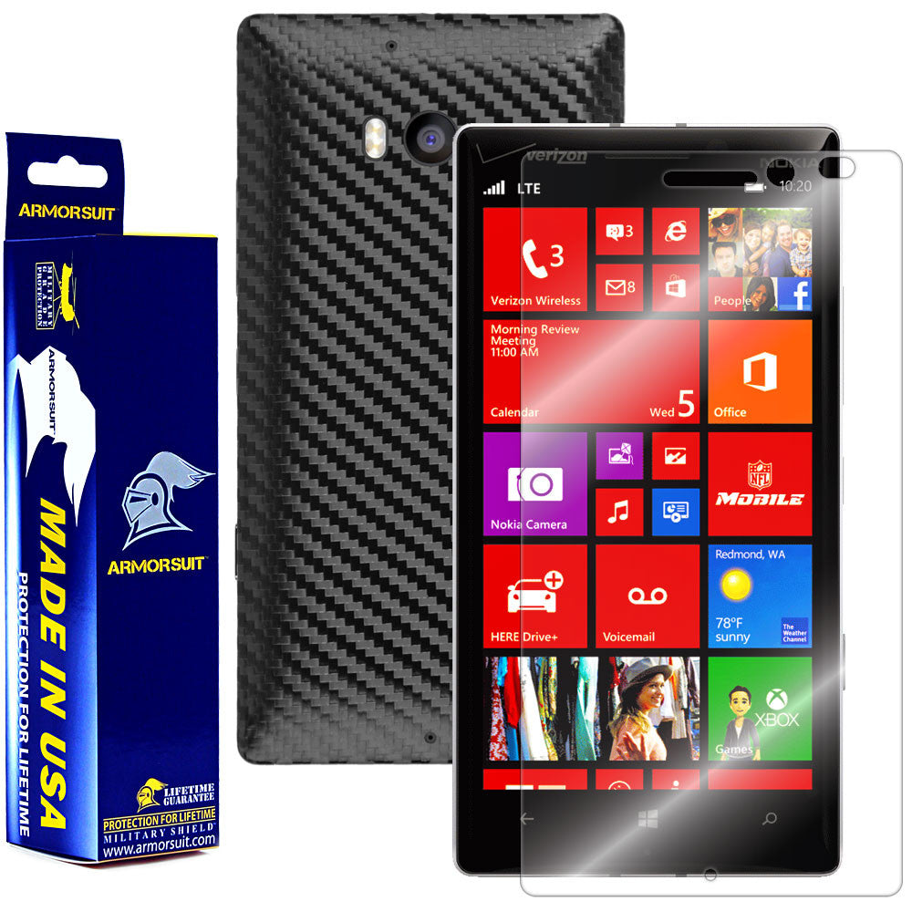 Nokia Lumia Icon Screen Protector + Black Carbon Fiber Film Protector
