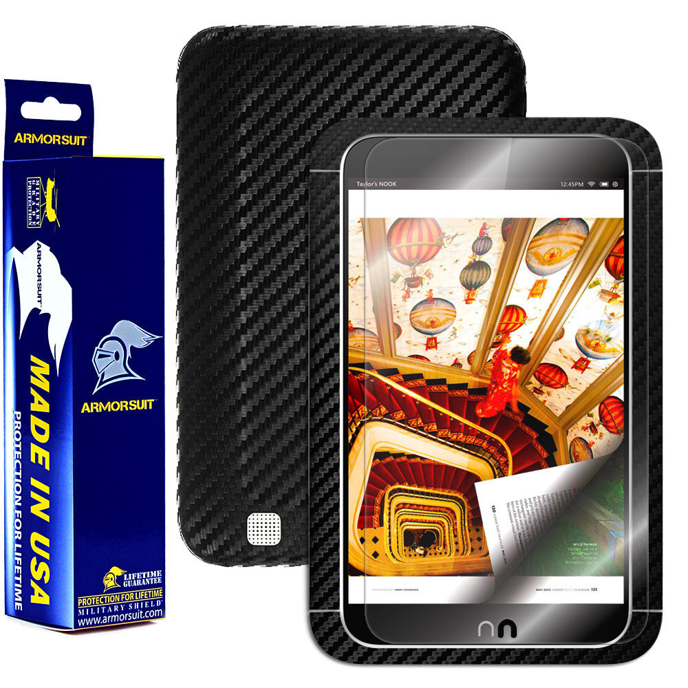 Barnes & Noble NOOK HD 7" Screen Protector + Black Carbon Fiber Film