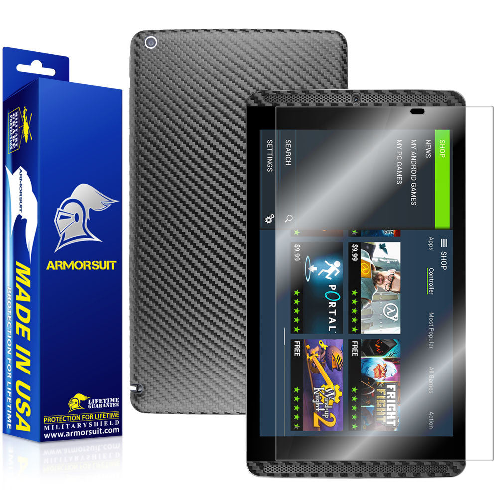 NVIDIA SHIELD Screen Protector + Black Carbon Fiber Skin