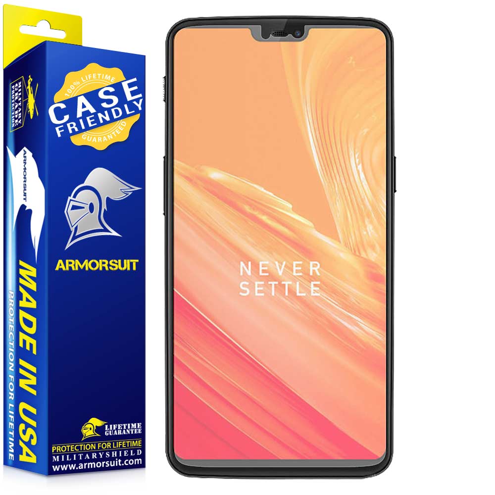[2 Pack] OnePlus 6 Matte Case-Friendly Screen Protector