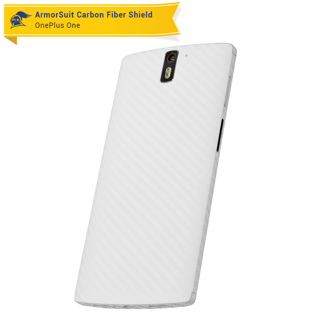 OnePlus One Screen Protector + White Carbon Fiber Film Protector