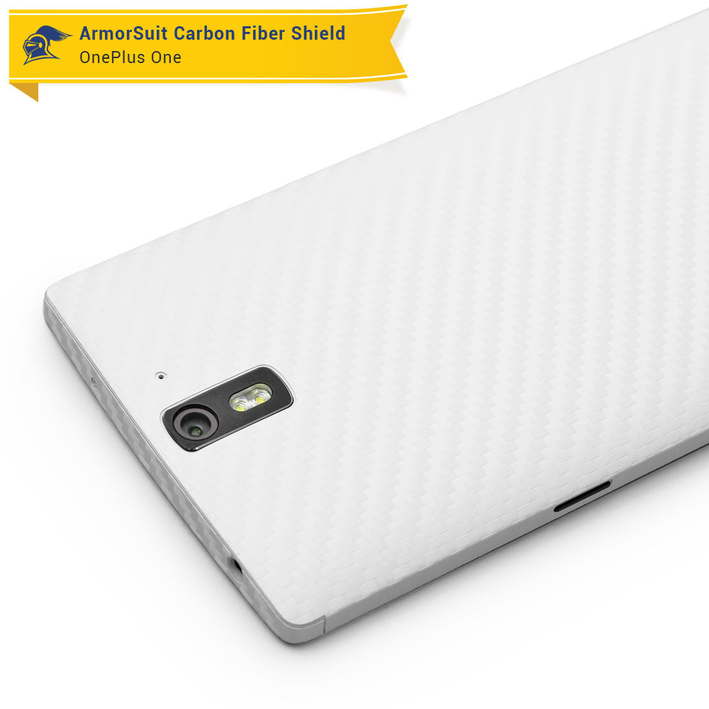 OnePlus One Screen Protector + White Carbon Fiber Film Protector