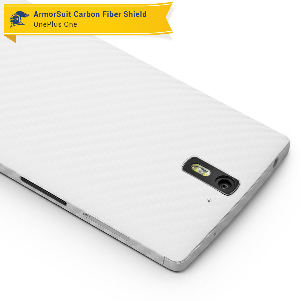 OnePlus One Screen Protector + White Carbon Fiber Film Protector