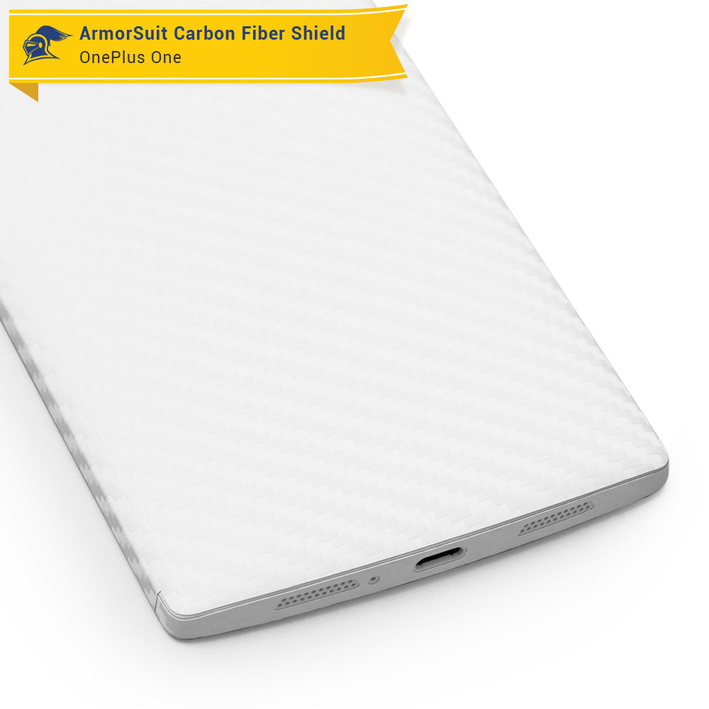 OnePlus One Screen Protector + White Carbon Fiber Film Protector