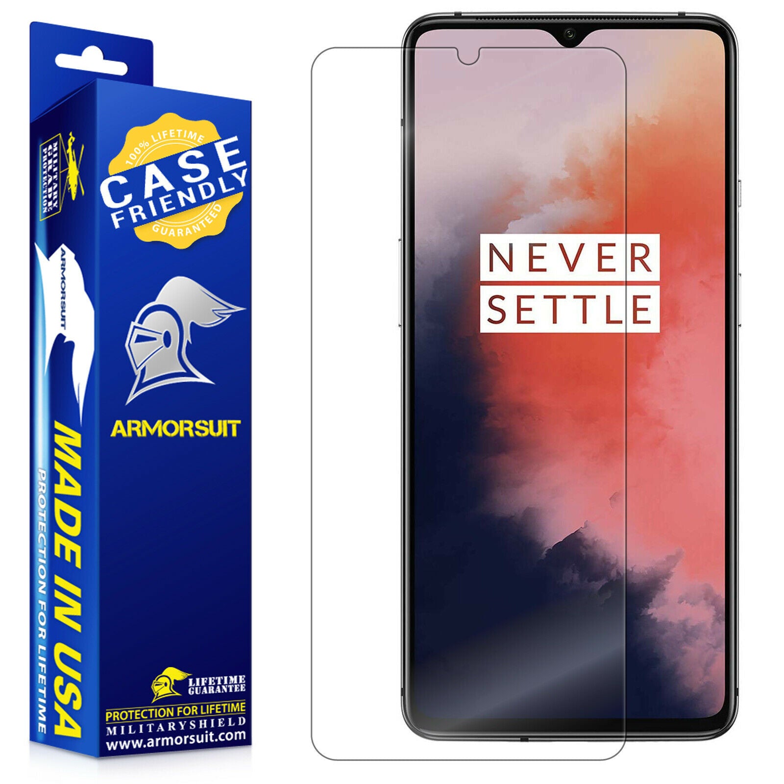 [2 Pack] OnePlus 7T Screen Protector - Case-Friendly