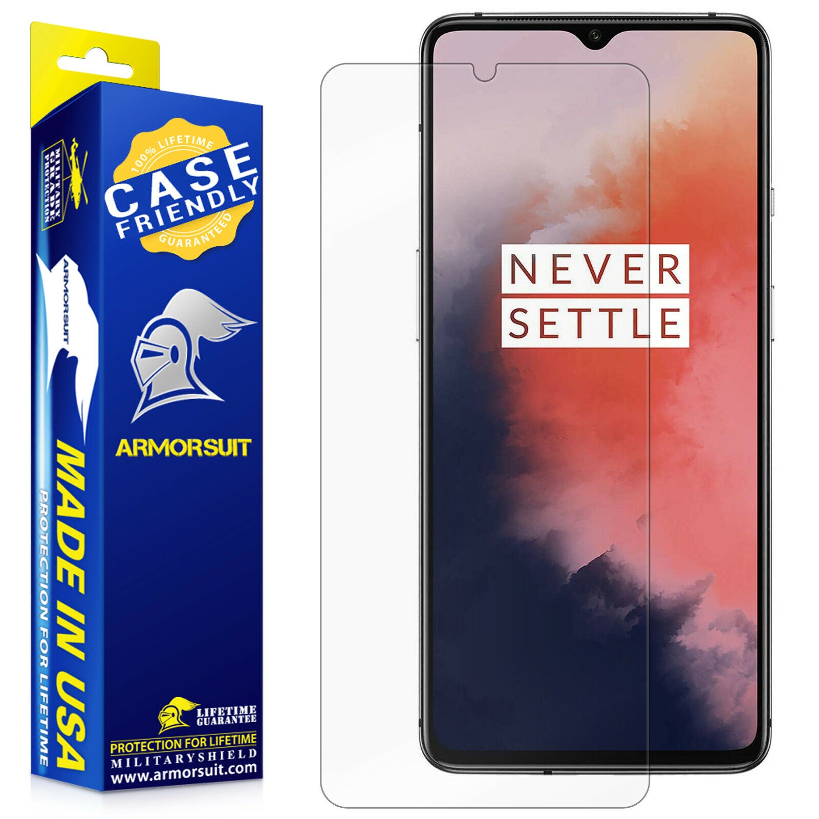 [2 Pack] OnePlus 7T Screen Protector - Case-Friendly Matte