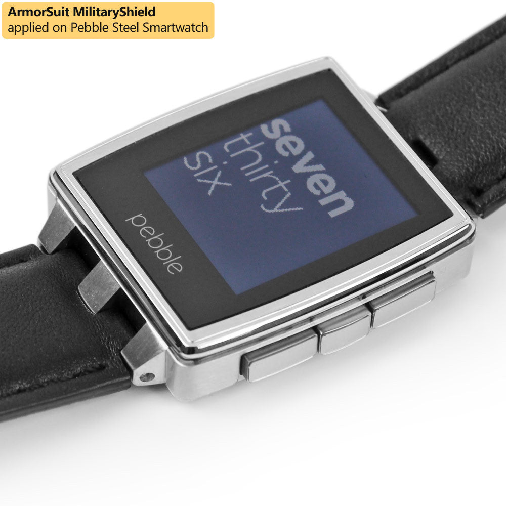 Pebble Steel Smartwatch Screen Protector + Full Body Skin Protector