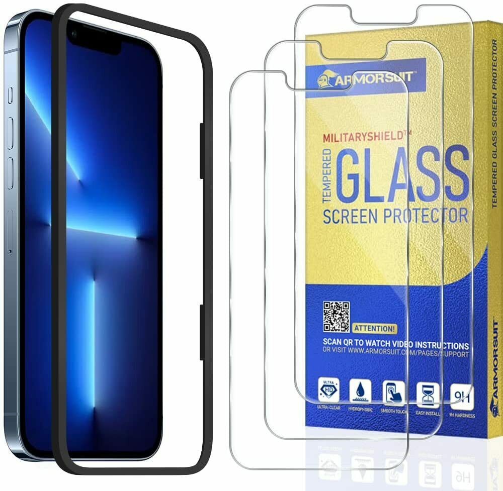 [3 Pack] ArmorSuit for Phone 13 Pro max (6.7 in) Tempered Glass Screen Protector