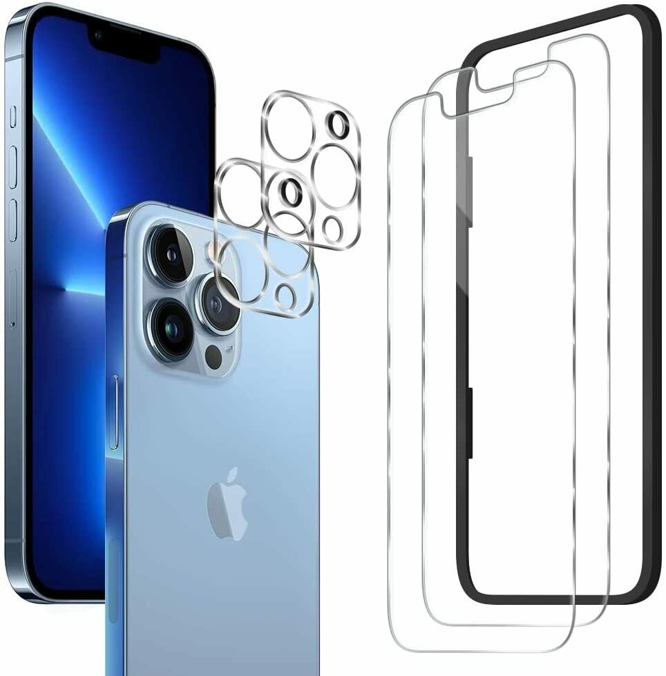 ArmorSuit 2 Pack Glass Screen Protector for iPhone 13 Pro + Camera Lenses