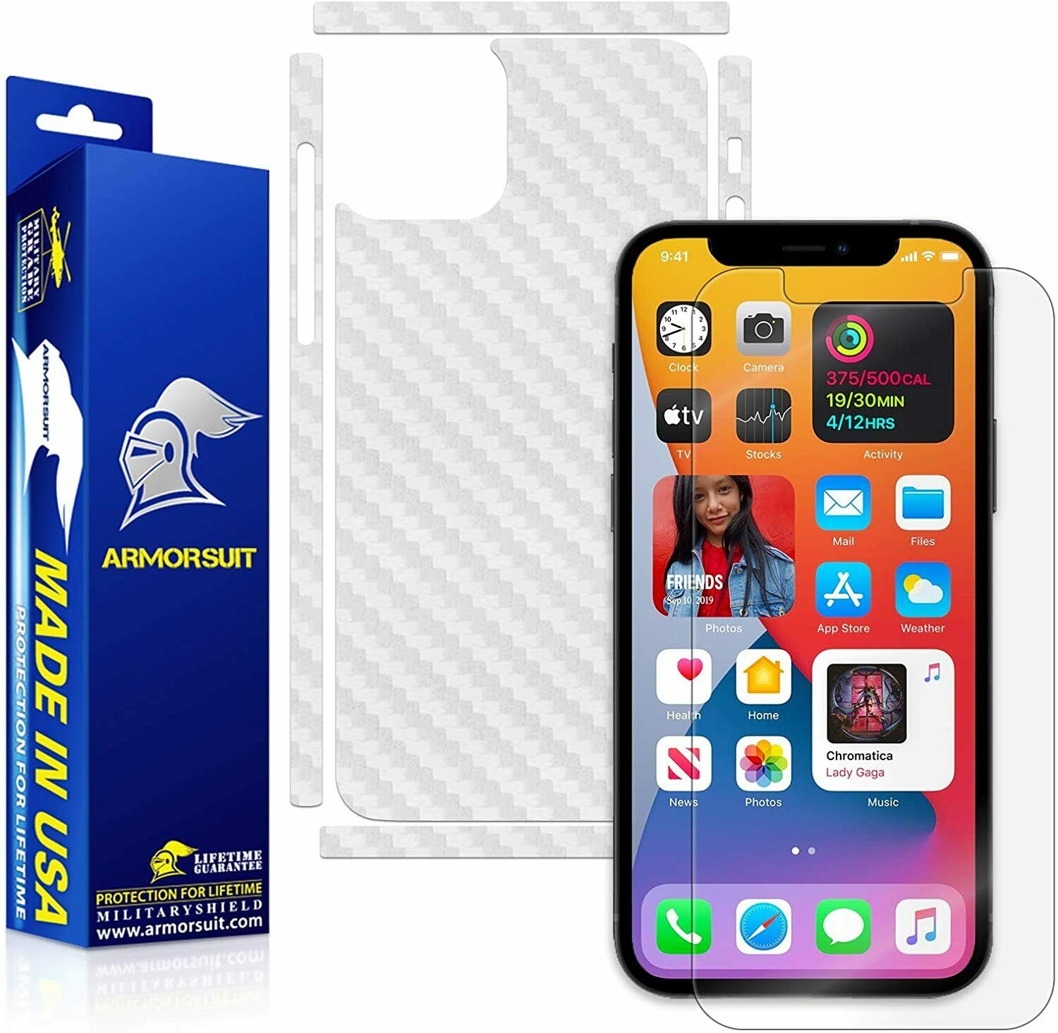 iPhone 12 Pro Max (6.7) Screen Protector +  Carbon Fiber Skin