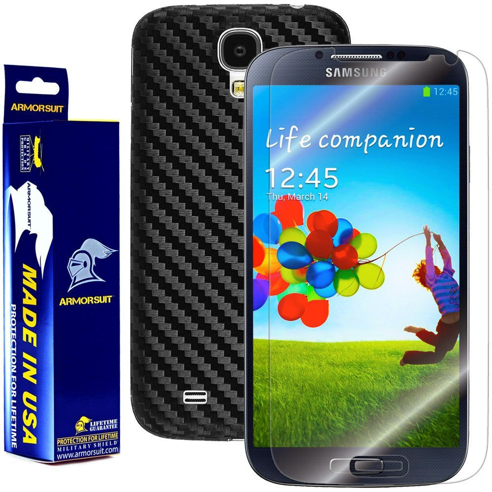 Samsung Galaxy S4 Screen Protector + Carbon Fiber Film Protector