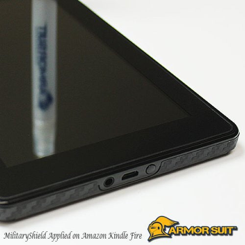 Kindle Fire Screen Protector + Black Carbon Fiber Skin Protector