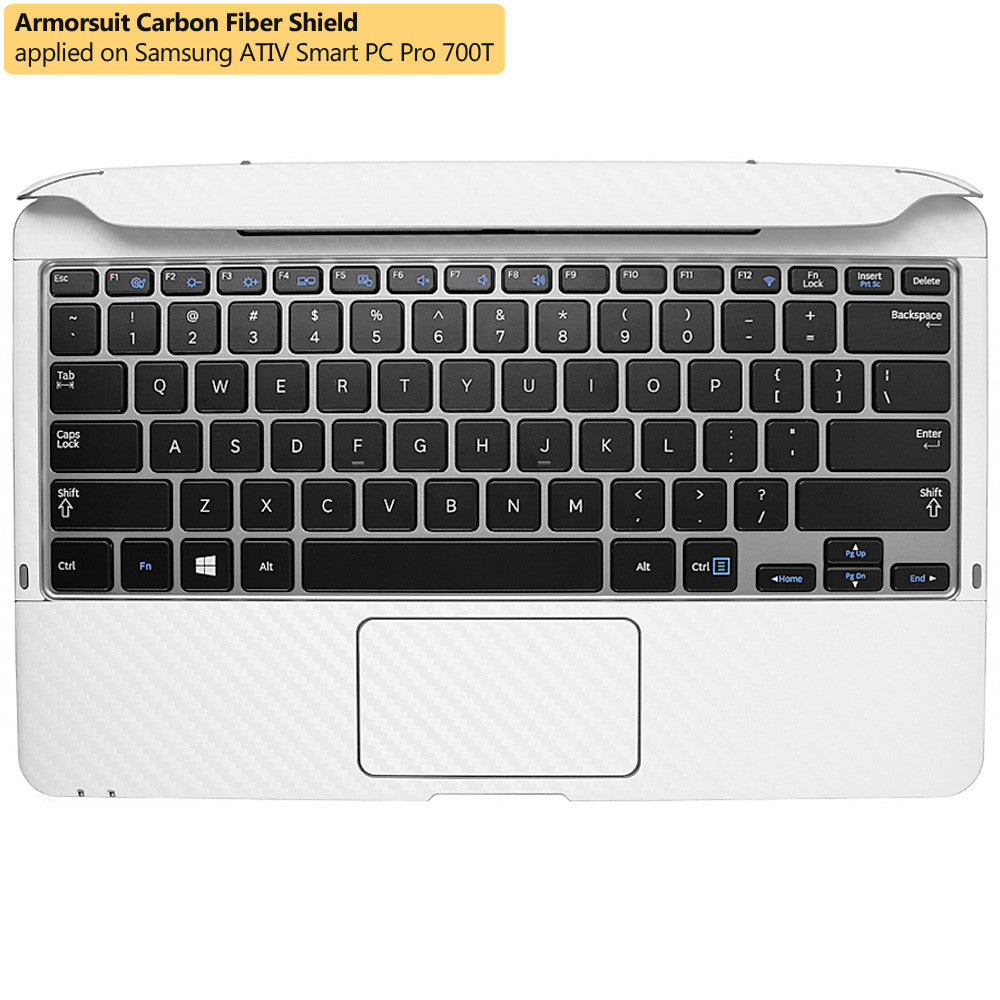 Samsung ATIV Smart PC Pro 700T Keyboard White Carbon Fiber Film Protector