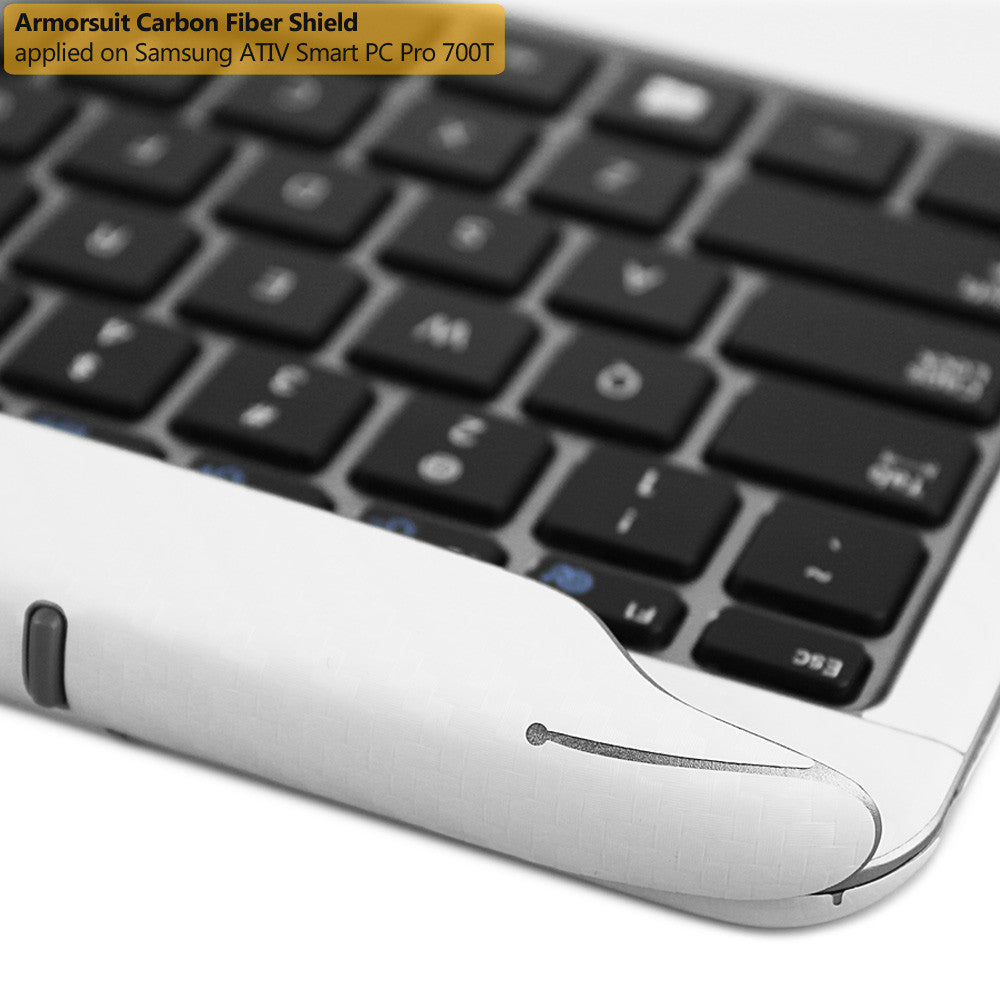 Samsung ATIV Smart PC Pro 700T Keyboard White Carbon Fiber Film Protector