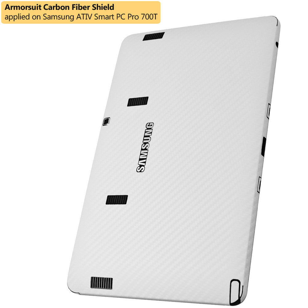 Samsung ATIV Smart PC Pro 700T Screen Protector + White Carbon Fiber Film Protector