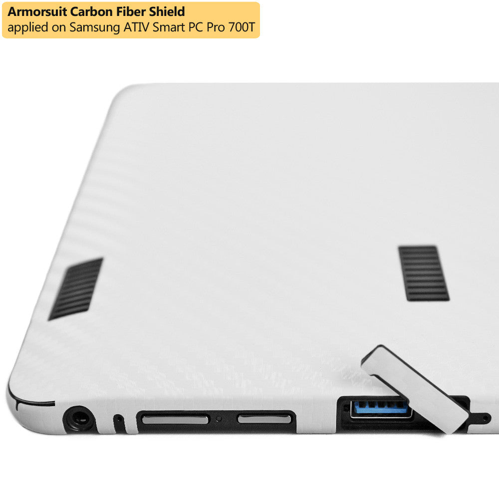 Samsung ATIV Smart PC Pro 700T Screen Protector + White Carbon Fiber Film Protector