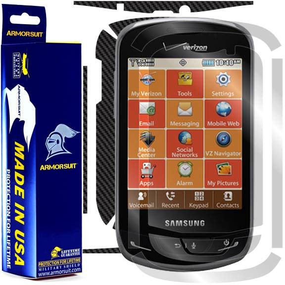Samsung Brightside Screen Protector + Black Carbon Fiber Film Protector