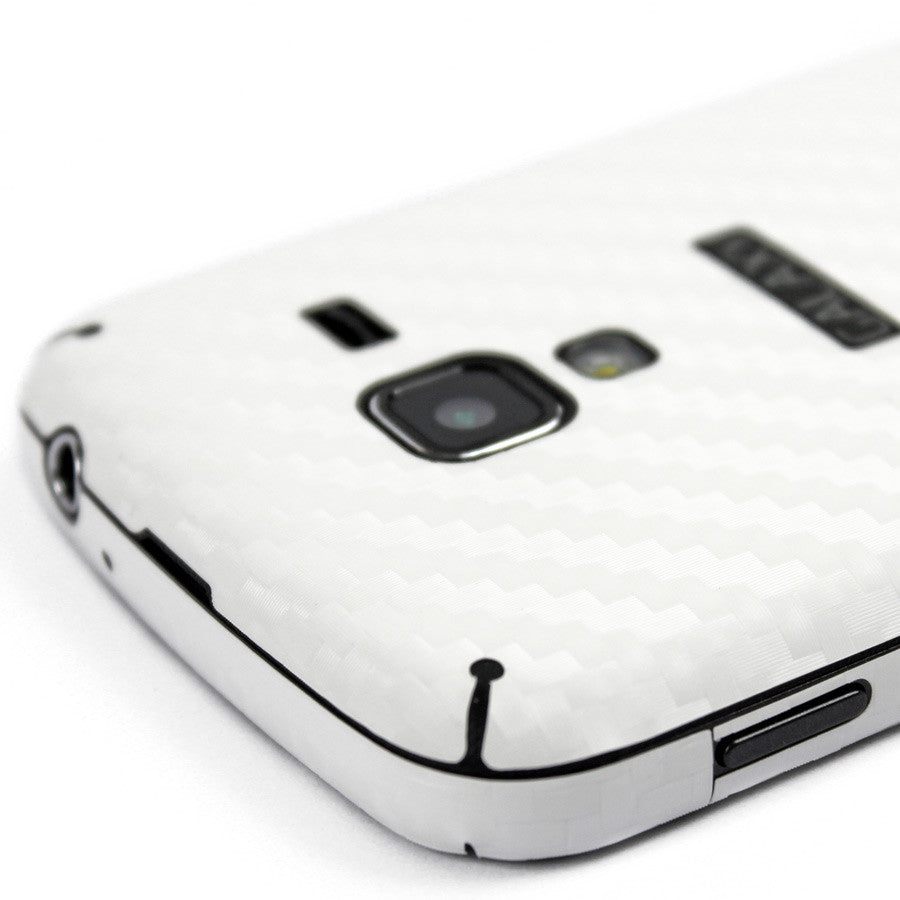 Samsung Galaxy Exhilarate Screen Protector + White Carbon Fiber Skin Protector