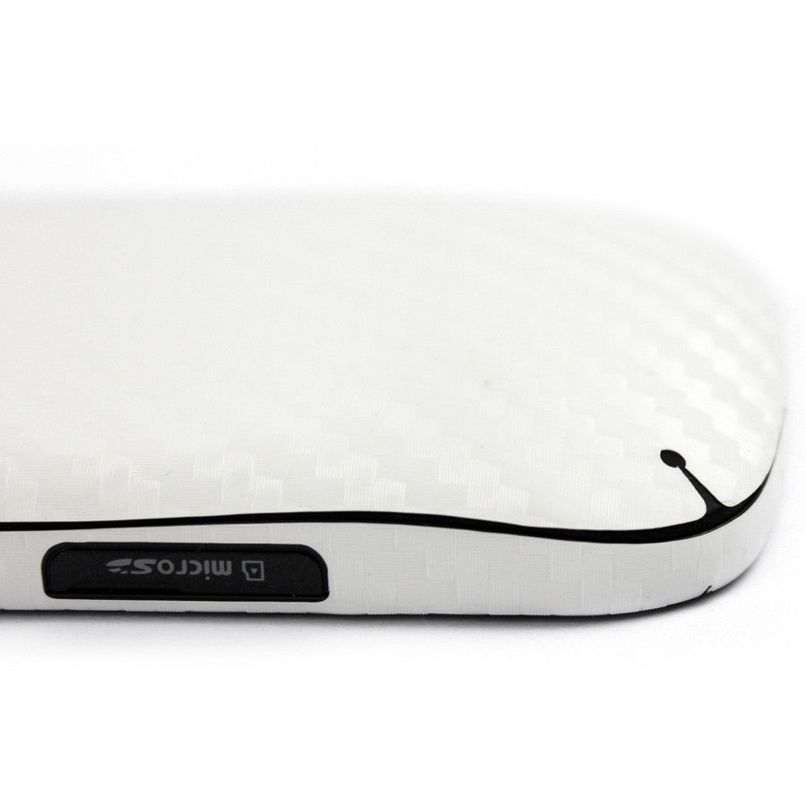 Samsung Galaxy Exhilarate Screen Protector + White Carbon Fiber Skin Protector