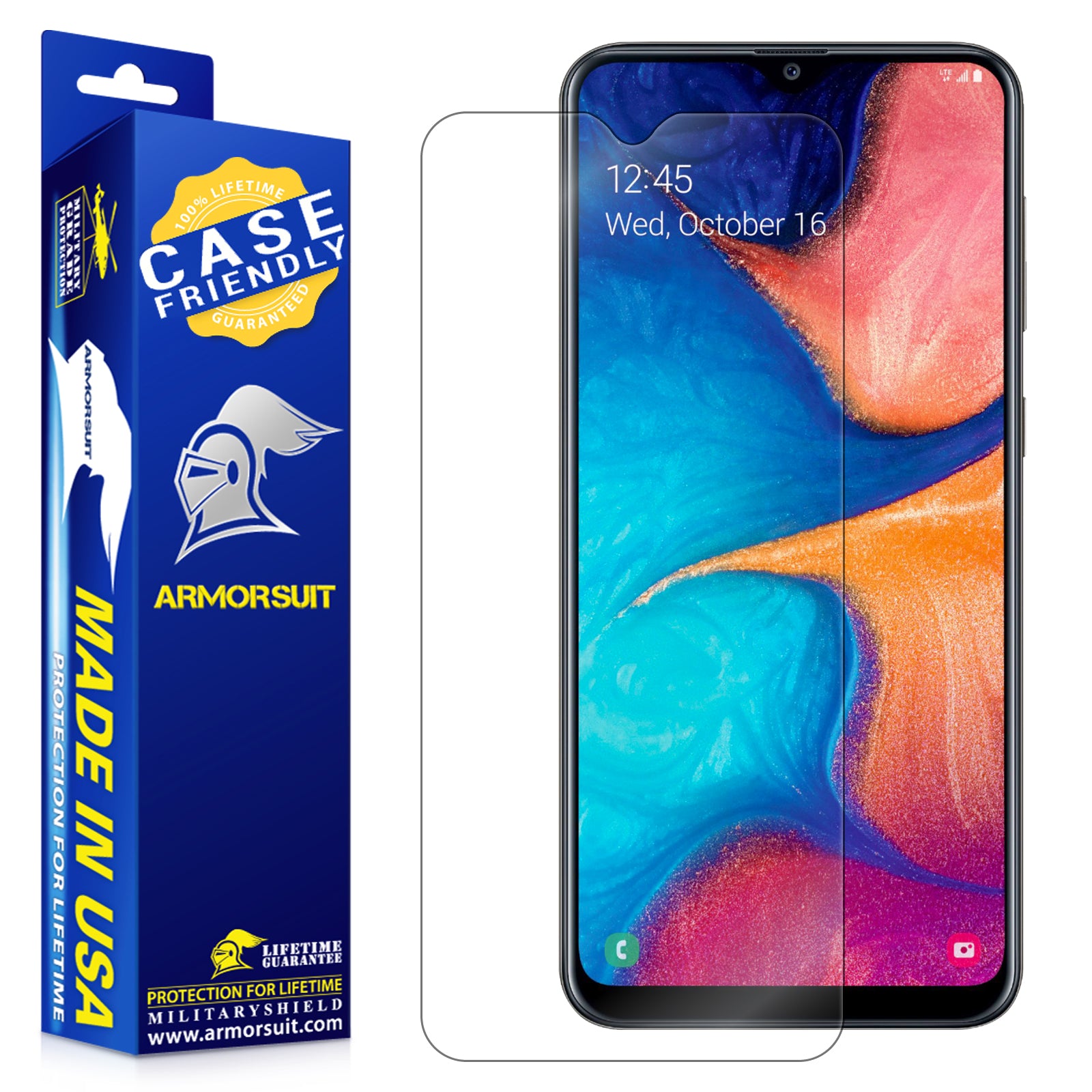 [2-Pack] Samsung Galaxy A20 Screen Protector Case-Friendly