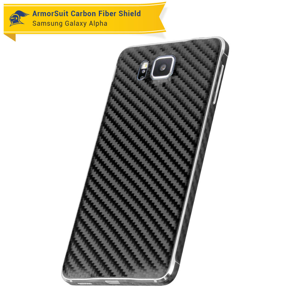 Samsung Galaxy Alpha Screen Protector + Carbon Fiber Skin