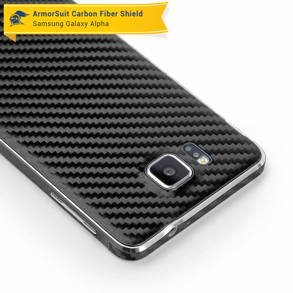 Samsung Galaxy Alpha Screen Protector + Carbon Fiber Skin