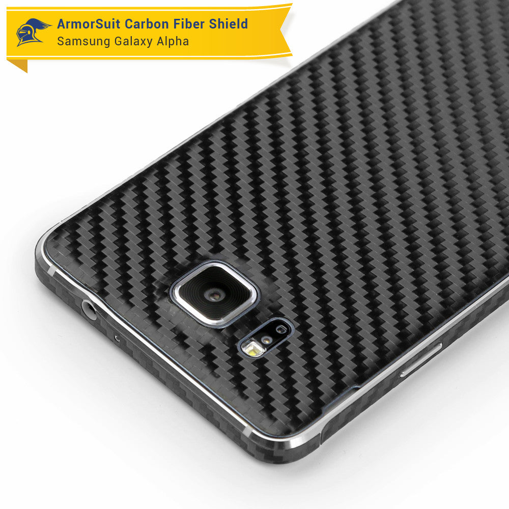 Samsung Galaxy Alpha Screen Protector + Carbon Fiber Skin