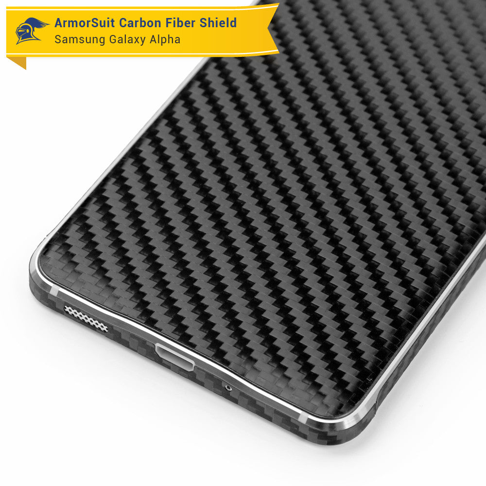Samsung Galaxy Alpha Screen Protector + Carbon Fiber Skin