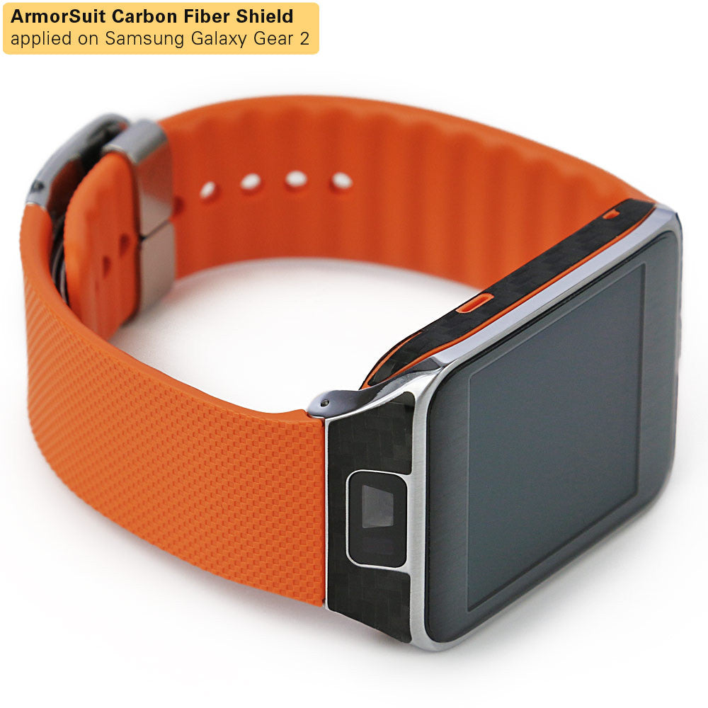 Samsung Galaxy Gear 2 Screen Protector + Black Carbon Fiber Film Protector