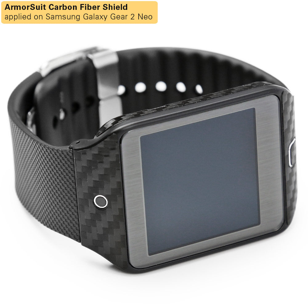 Samsung Galaxy Gear 2 Neo Screen Protector + Black Carbon Fiber Film Protector