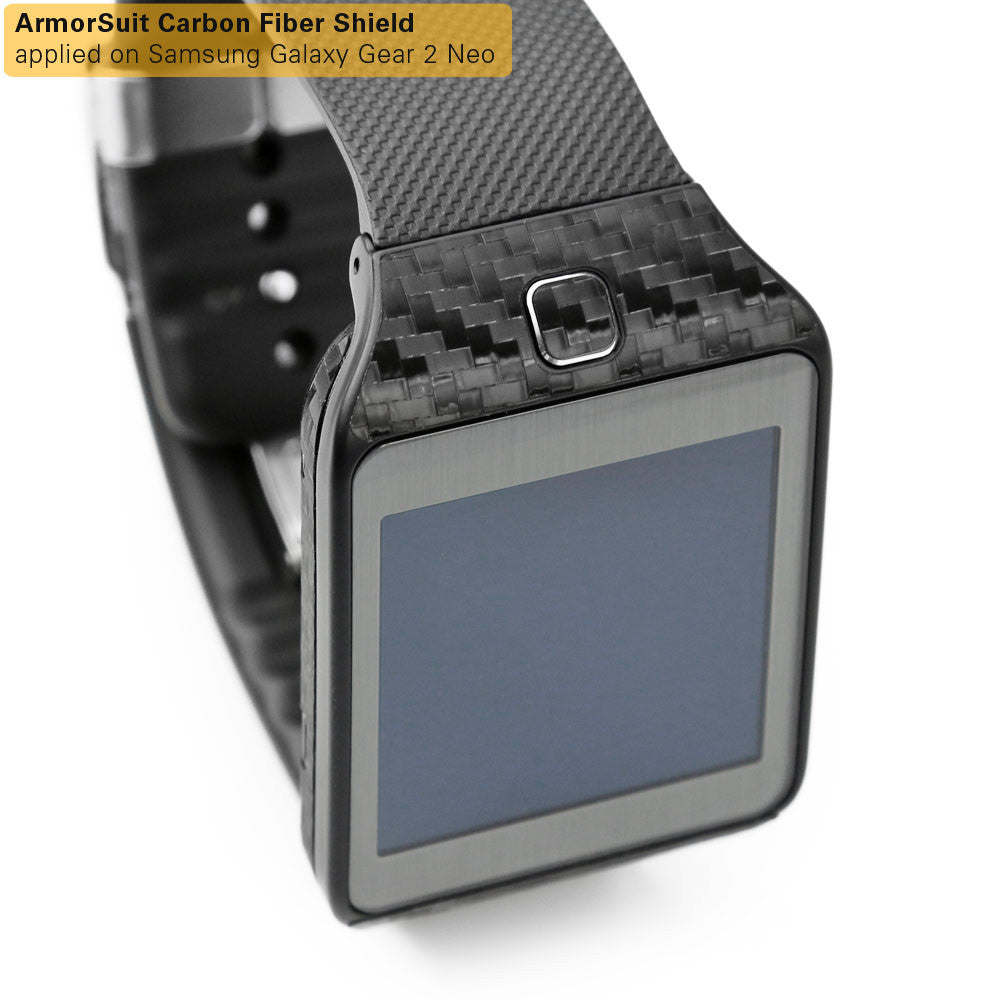 Samsung Galaxy Gear 2 Neo Screen Protector + Black Carbon Fiber Film Protector