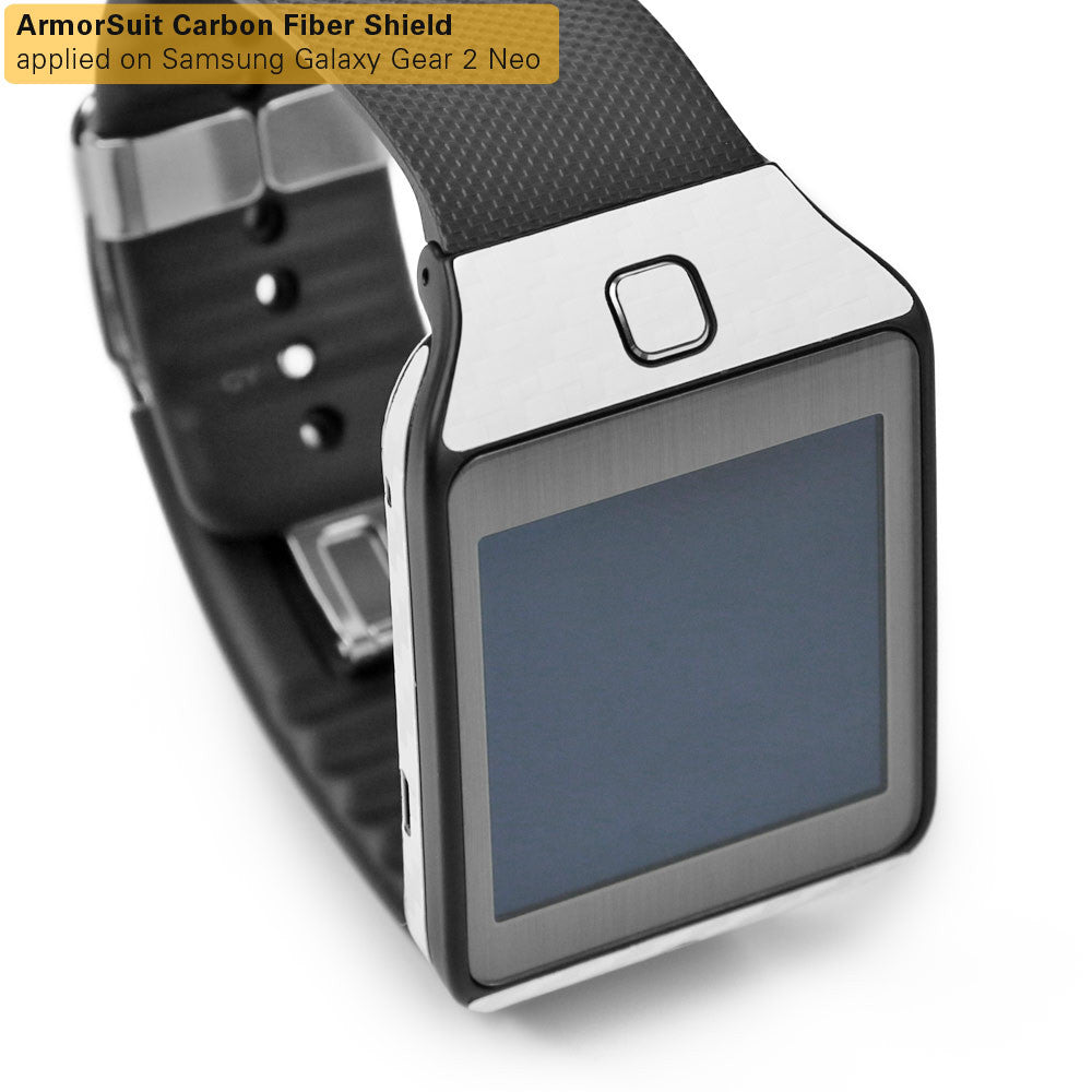 Samsung Galaxy Gear 2 Neo Screen Protector + White Carbon Fiber Film Protector