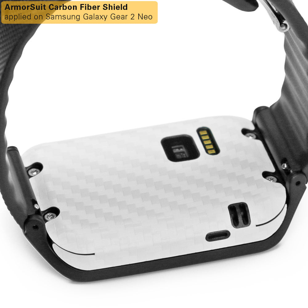 Samsung Galaxy Gear 2 Neo Screen Protector + White Carbon Fiber Film Protector