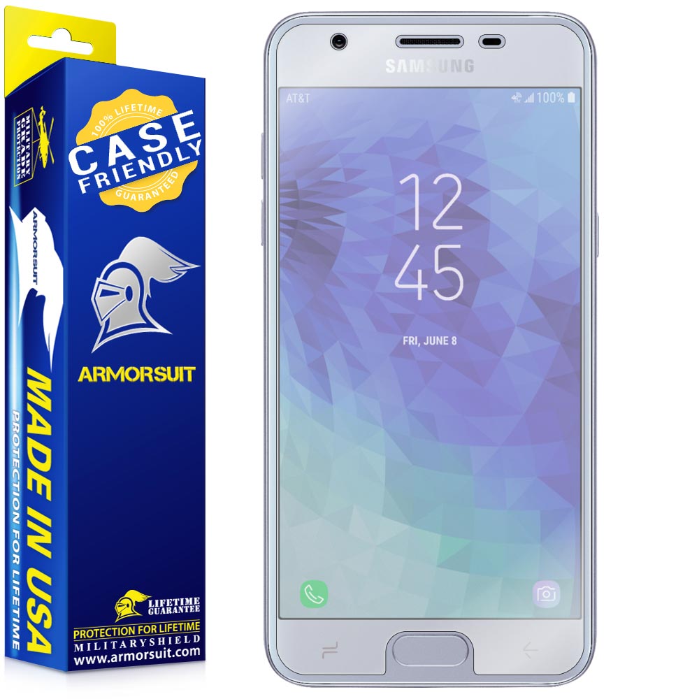 [2-Pack] Samsung Galaxy J3 (2018)/J3 Star/Amp Prime 3 Matte Case-Friendly Screen Protector