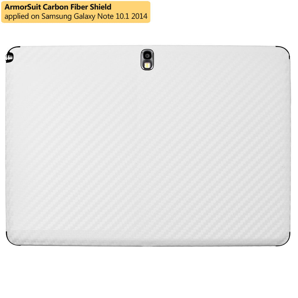 Samsung Galaxy Note 10.1 (2014 Edition) Screen Protector + White Carbon Fiber Film Protector